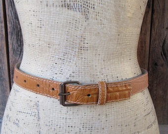 ANN TAYLOR Genuine Leather Tan Belt | 90s Minimalist | Size  display picture 1