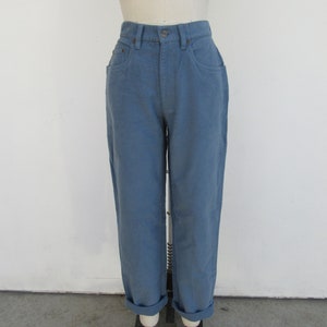 LL BEAN Slate Blue Flannel Finish Cotton Five Pocket Jeans | High Waist Trousers Chinos | Minimal 90s High Waist LL Bean Pants | 26 Waist