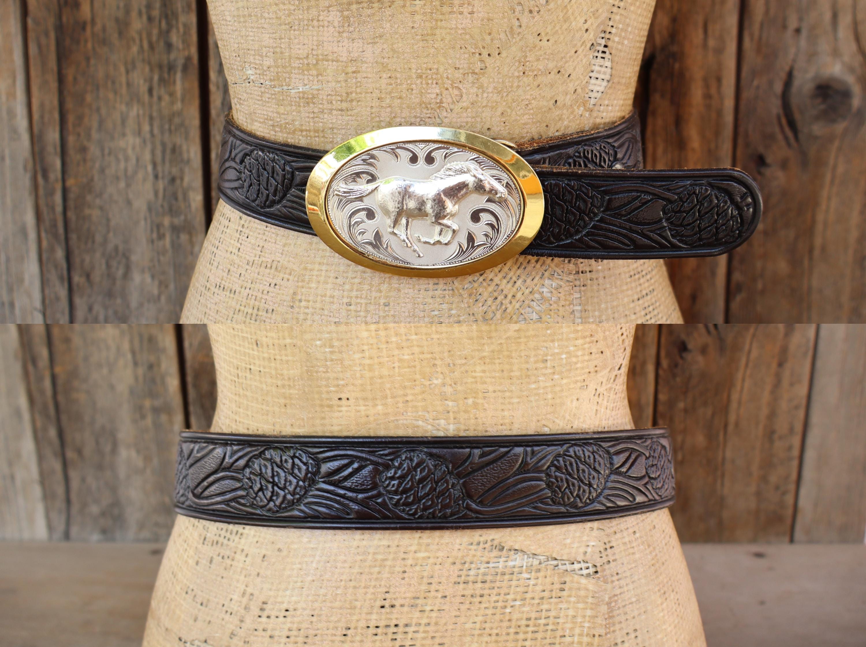 Handmade Horse Mustang Green Inlay Belt Buckle Vintage Western One of a Kind Me and @braxton.keith got it going on with these  main image 3