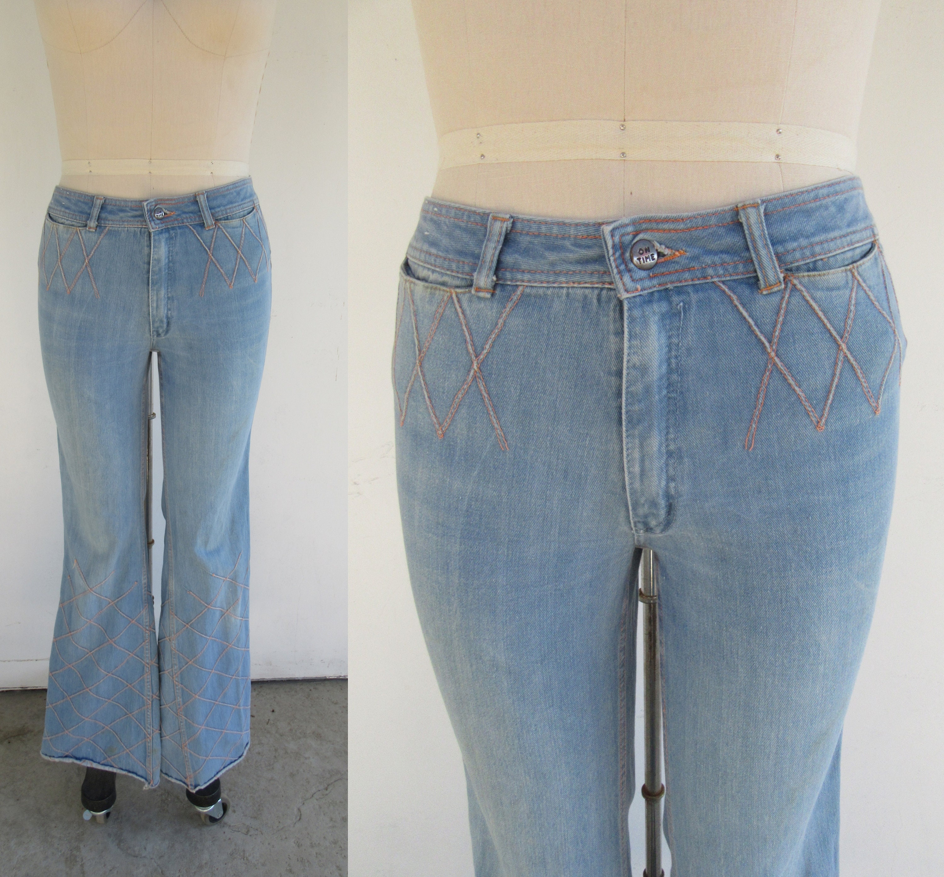 Vintage 70s Bellbottom Jeans Indigo Denim Elephant Big Bell Flare 1970 Men  Women Hippie Boho 32x33 32 Waist -  Canada