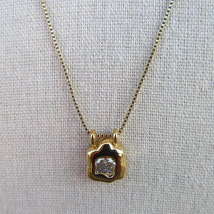 90-tals Bejeweled Nugget-hänge | Grovt modernistiskt guldkedjat Nugget-halsband med strass