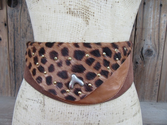80 Pouch Belt | Leopard Print Pony Hair and Suede