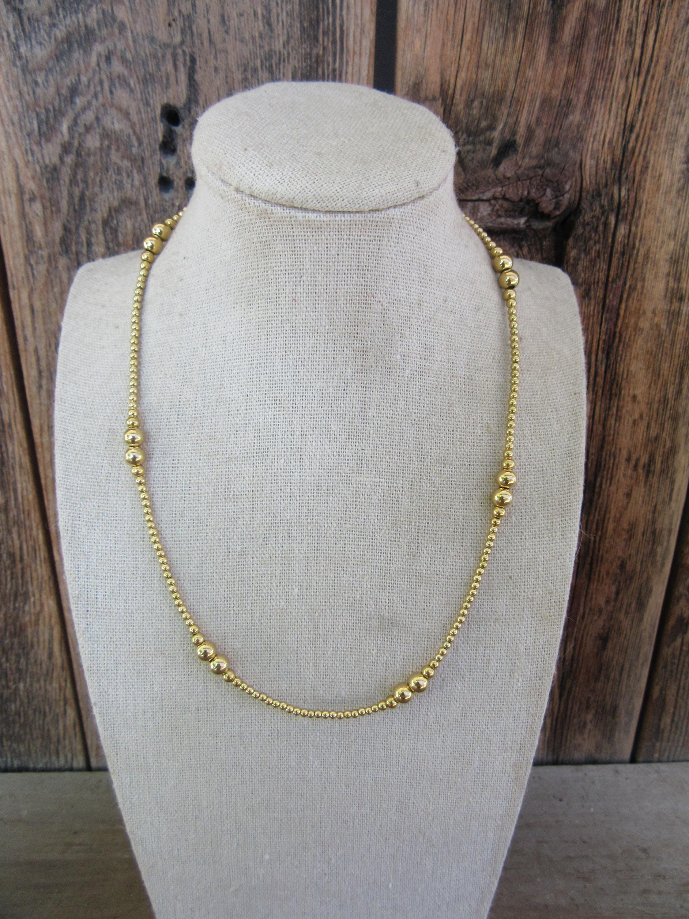 Buy 90s Gold Tone Ball Chain Statement Necklace | Thick Chunky  