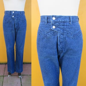 PLUS SIZE jaren 90 denim koordjeans met hoge taille | Hoge western jeans met rechte pijpen en hoge taille | 34 x 36 |  Maat 17