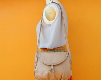 80s Camel Brown Leather Pumpkin Bag Purse Tote Satchel Handbag