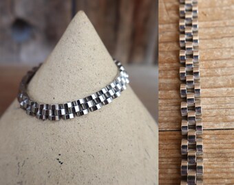 90s Silver Tone Chunky Chain Link Bracelet