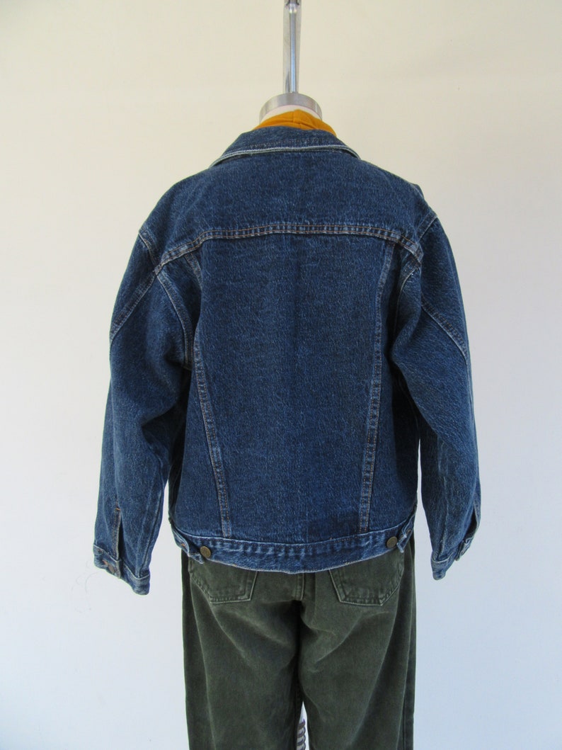 80s 90s Dark Denim Jacket Vintage Denim Jacket Capsule Wardrobe S M image 7