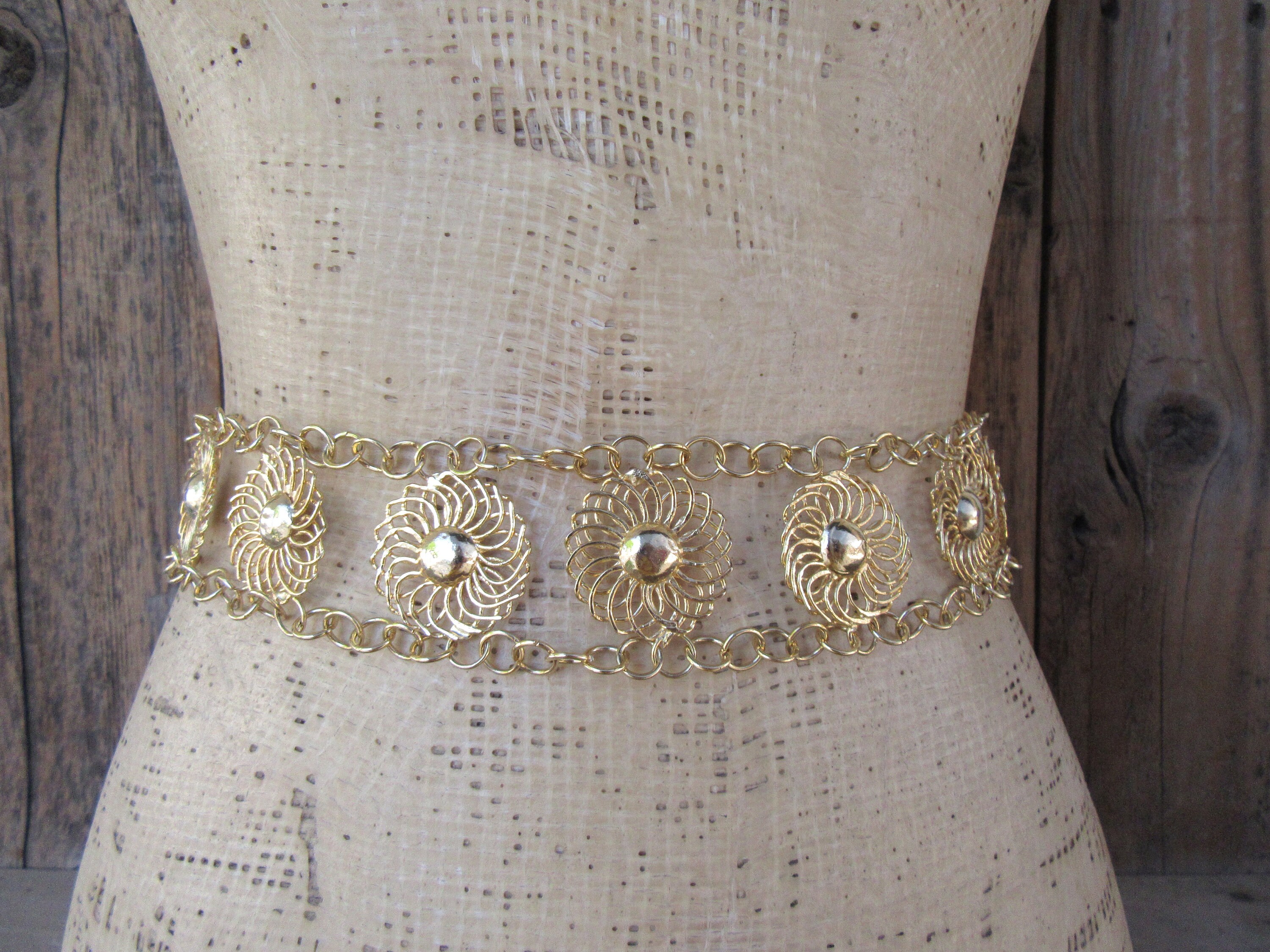 Chanel Style Leather Entwined Chain Belt with Lock Detail
