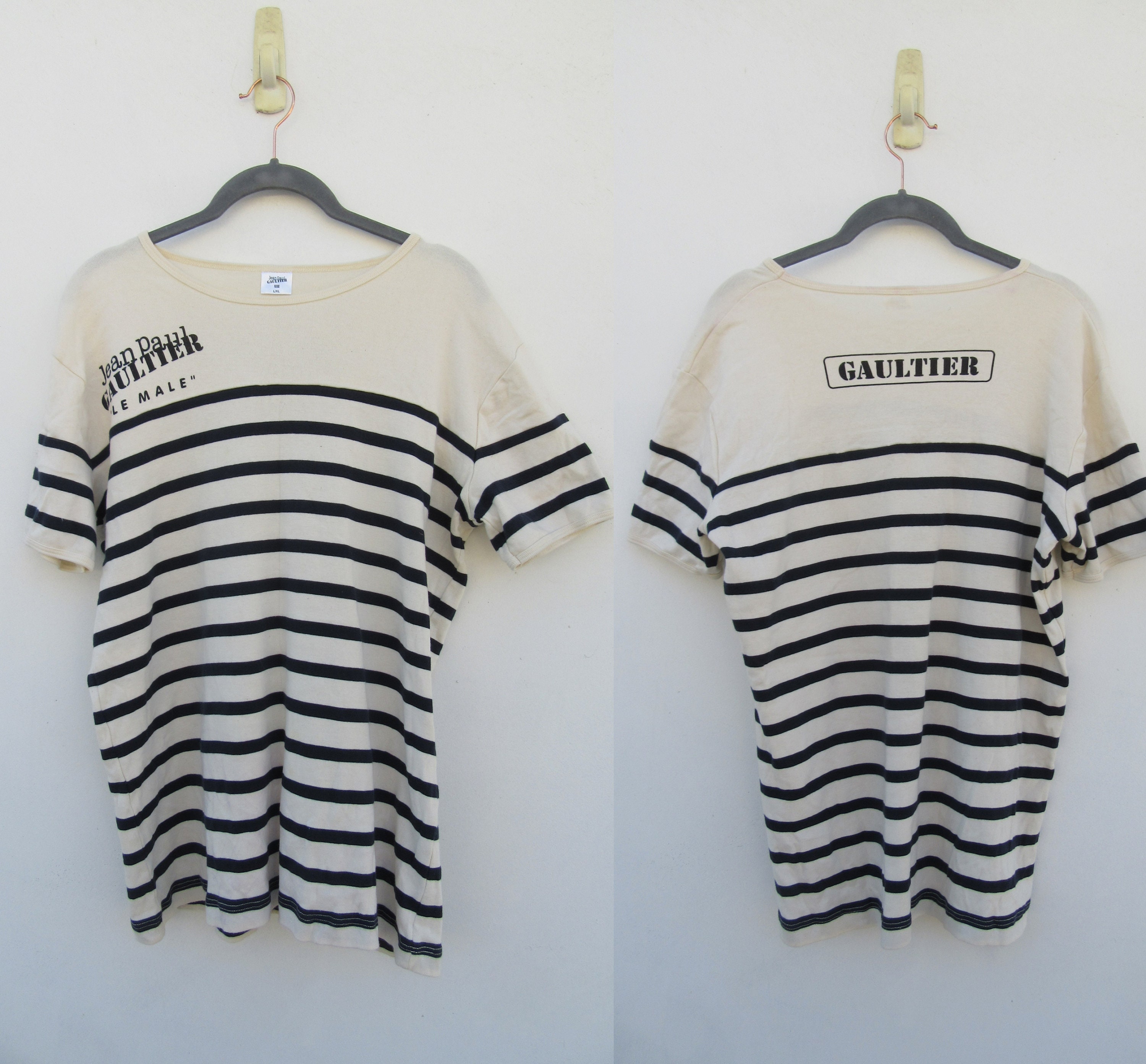90s Mens Jean Paul Gaultier Le Male Striped Knit Tee | L XL - Etsy