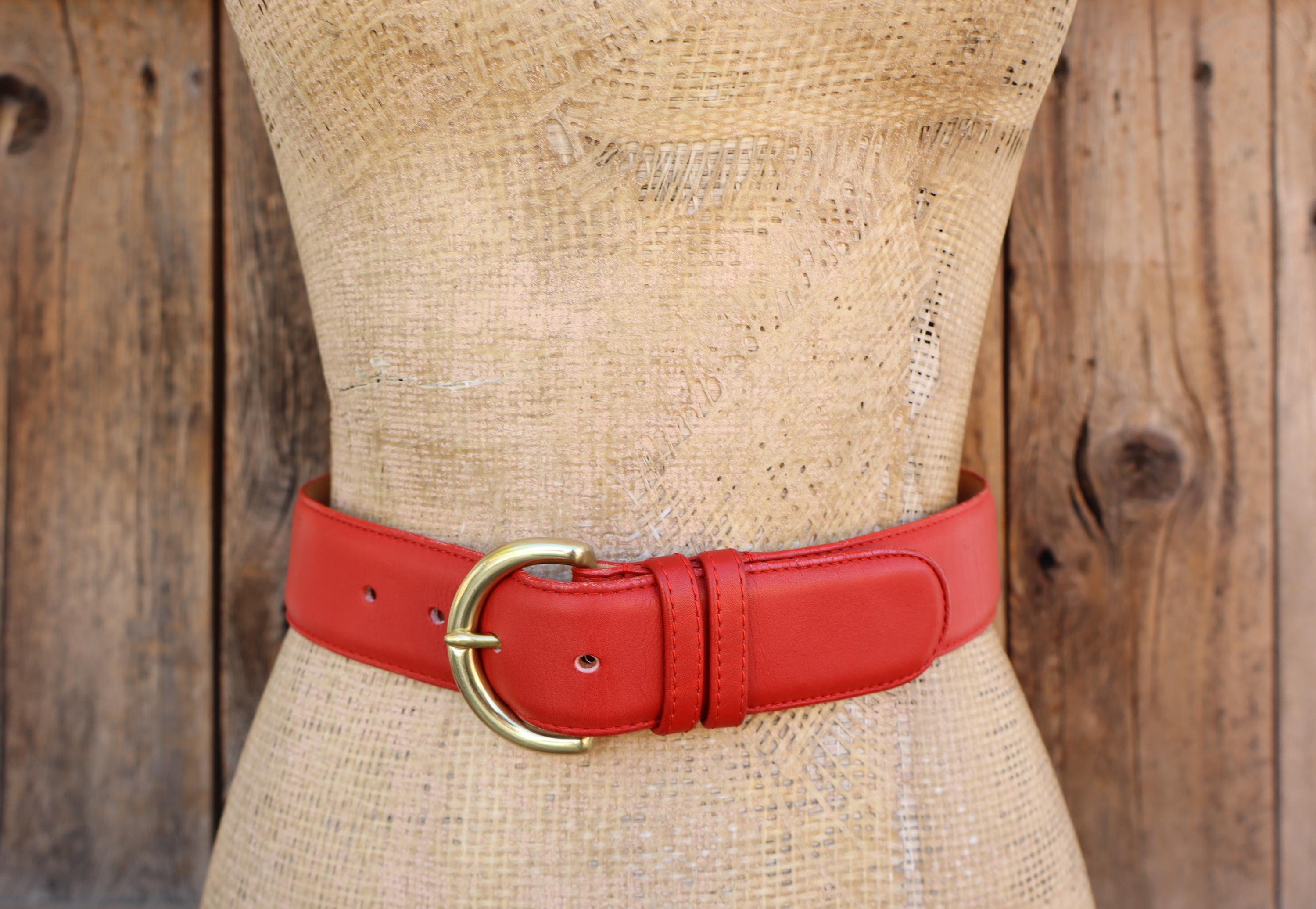 Coach  Red  Leather Belt with Gold-Tone Buckle Coach Leather Medium Belts for Women for sale | eBay main image 4