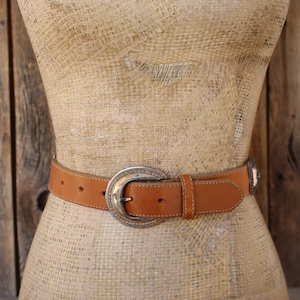 Concho couleur argent et or en cuir marron sienne des années 90, style grunge, cowboy du sud-ouest de l&#39;ouest | 26,5 à 30,5