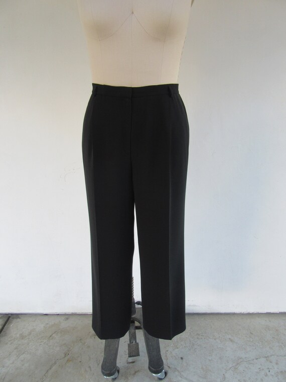 PLUS SIZE 90s High Waist Pleated Black Pants Dark Academia Minimal Business  Casual Pleated High Rise Pants Size 14 34 Waist 