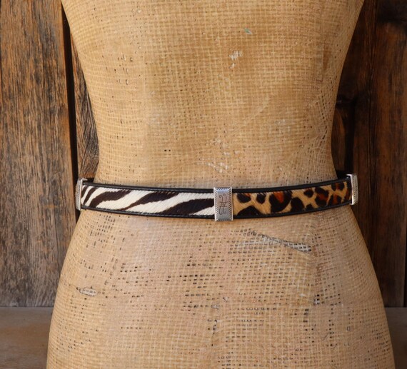 90s BRIGHTON Moc Croc Leather Hair on Leopard Animal Print  display picture 3