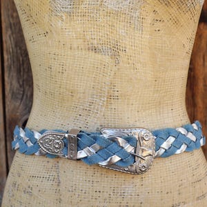 Braided Denim and Faux Leather Belt X&F Women and Men main image 4