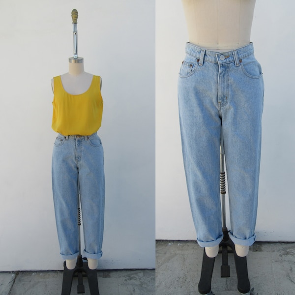 90s High Waist Five Pocket Mom Jeans | High Rise Five Pocket 1990s Barrel Jeans | Tapered Jeans |  Mom Jeans | Denim Pants | 26 x 29