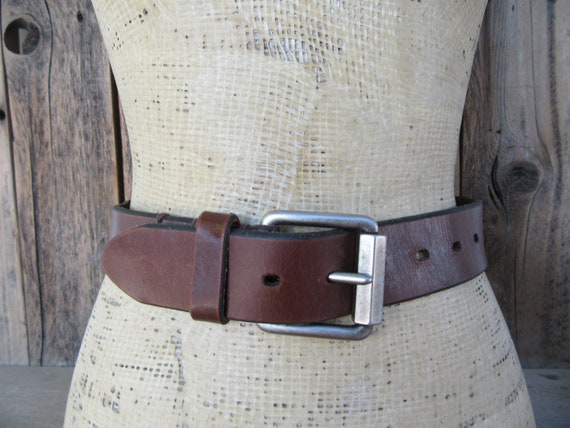 90s LEVIS Thick Cognac Brown Leather Belt | Simpl… - image 1