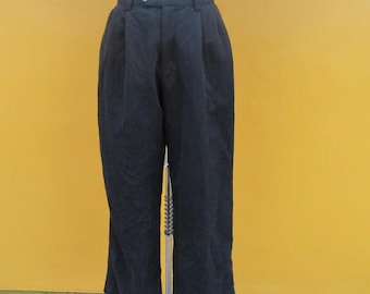 90s Black High Waist Wide Leg Pleated Trousers | Officecore Pants