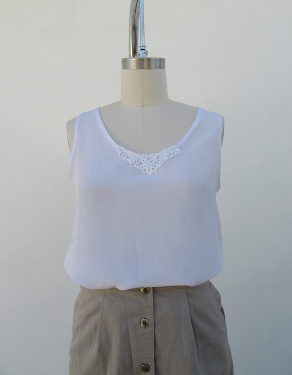 1984369 White Patchwork Blue Tank