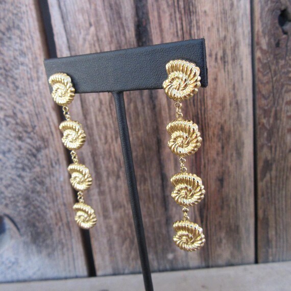 90s Earrings | Shell Dangle Duster Earrings | Nau… - image 1