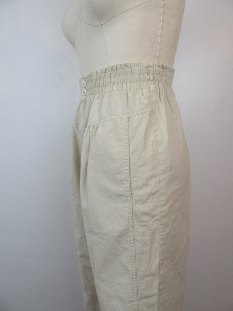 23 to 29 W 1980s High Waist Pleated Khakis 1990s Pleated Slacks High Rise Cotton Trousers Slacks 80s Mom Pants Trousers Utility Pants