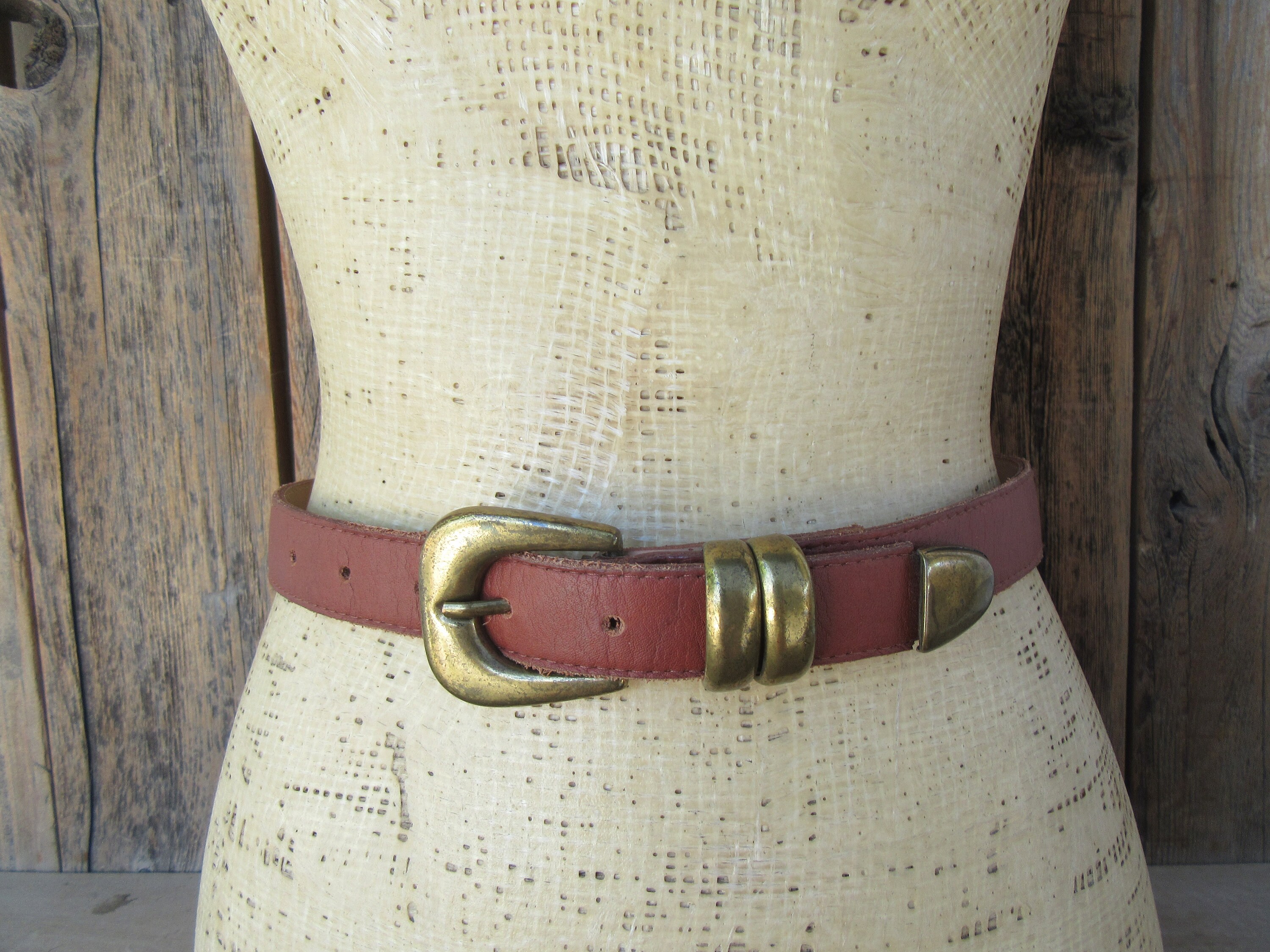 Buffalo Leather Belt Mens Dress Belt, Antique Brass Buckle, Roller Buckle,  Casual Belt, Amish Handmade Brown, Cognac, Black, Made in USA 