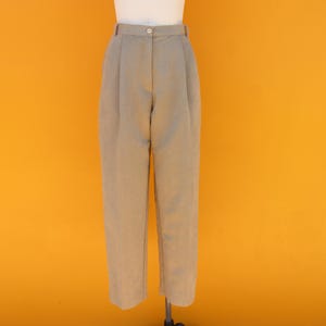 パンツ slacks pants 90s 90s High Rise Waist Taupe Pleated High Rise Waist Minimalist