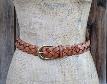 Y2K J Crew Braided Belt, Pink and Grey Woven Elastic Fabric  display picture 3