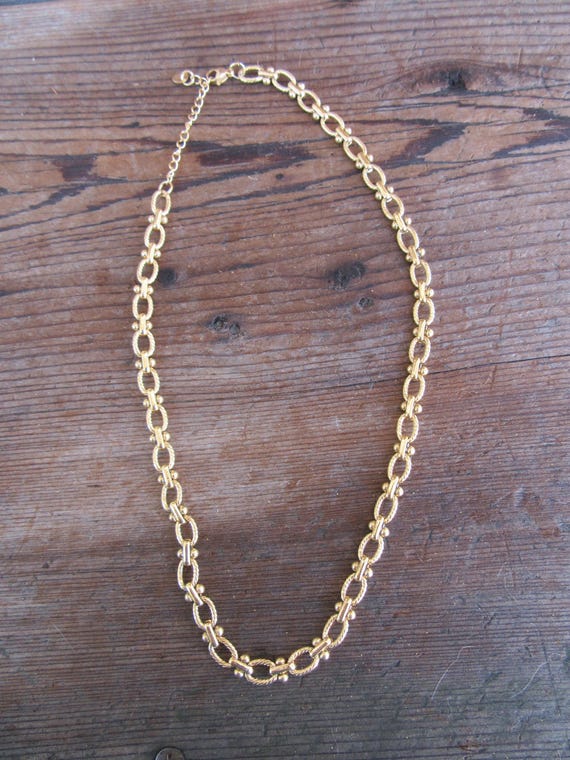 90s Gold Tone Chunky Chain Necklace | Thick Gold Chain Chunky