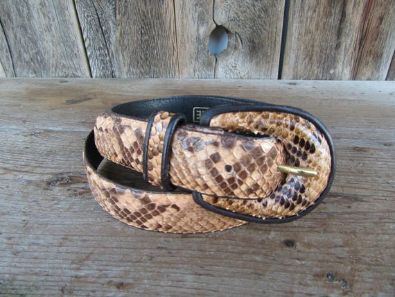 90s CARLISLE Snakeskin Trouser Belt | Snake Waist Belt  display picture 3