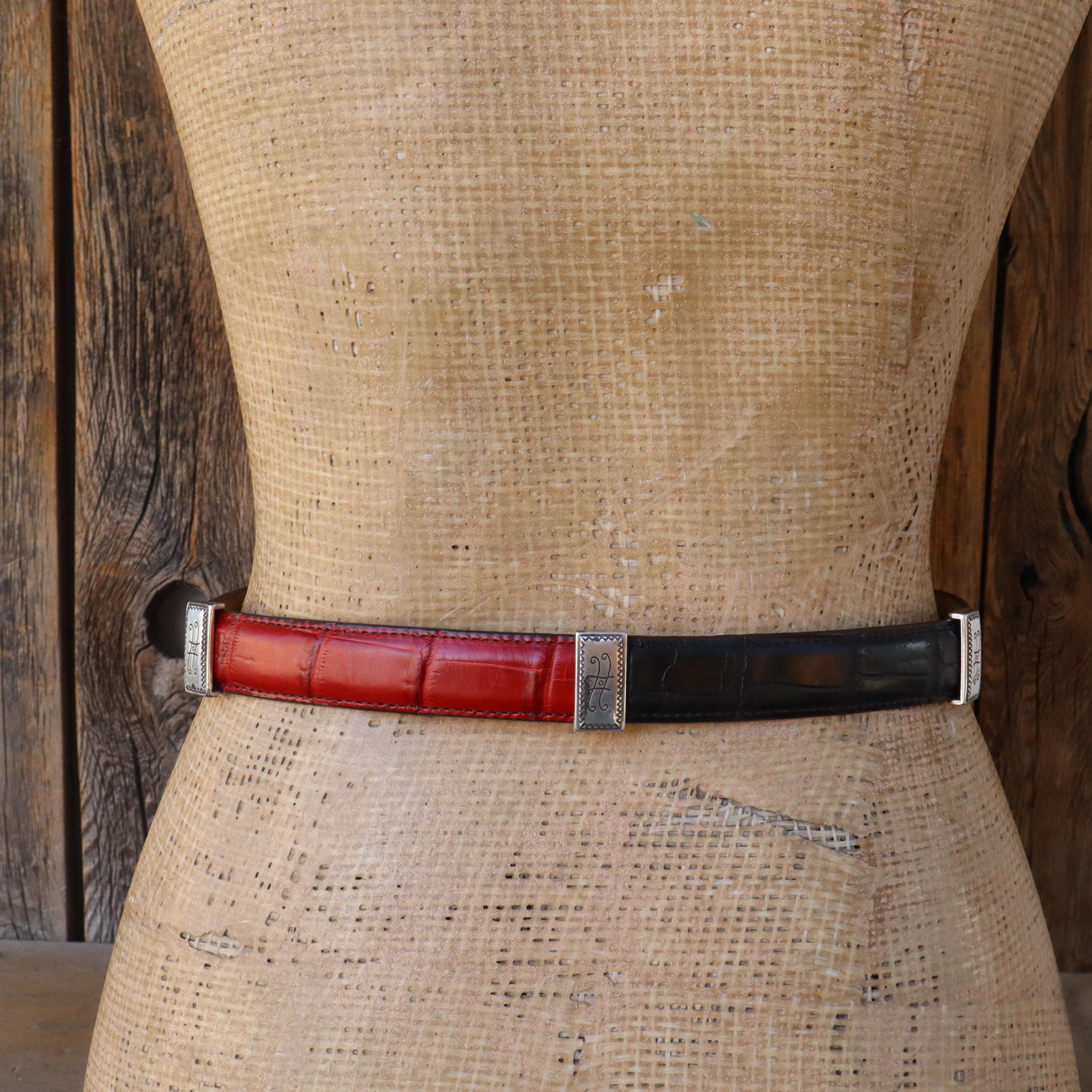 Ceinture Femme Brighton Taille M 44209 En Cuir Marron Avec Bordure Argent Et Laiton