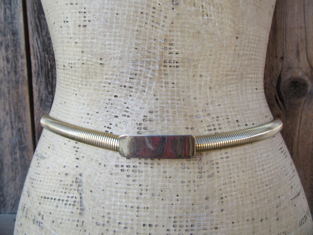 80's Skinny Silver Elastic Belt
