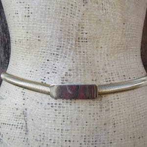 80s Gold Metal Stretch Belt | Skinny Slinky Belt | Skinny Waist Belt | Disco Belt | Gold Metal Statement Belt | 27 to 31