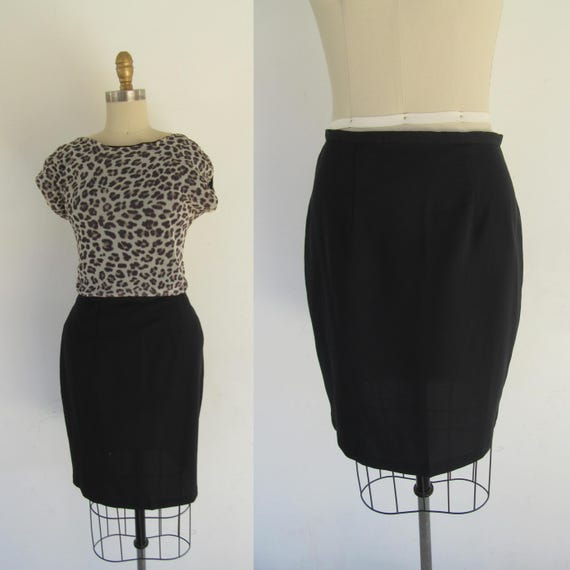 90s Black EXPRESS Above the Knee High Waist Officecore Skirt High Rise Pencil Skirt Minimal Minimalist Crepe Skirt 27 Waist Size 5 6 Etsy Canada