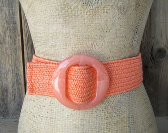 Ceinture Extensible Orange All Star – Vintage Années 70 – Réglable – Taiwan