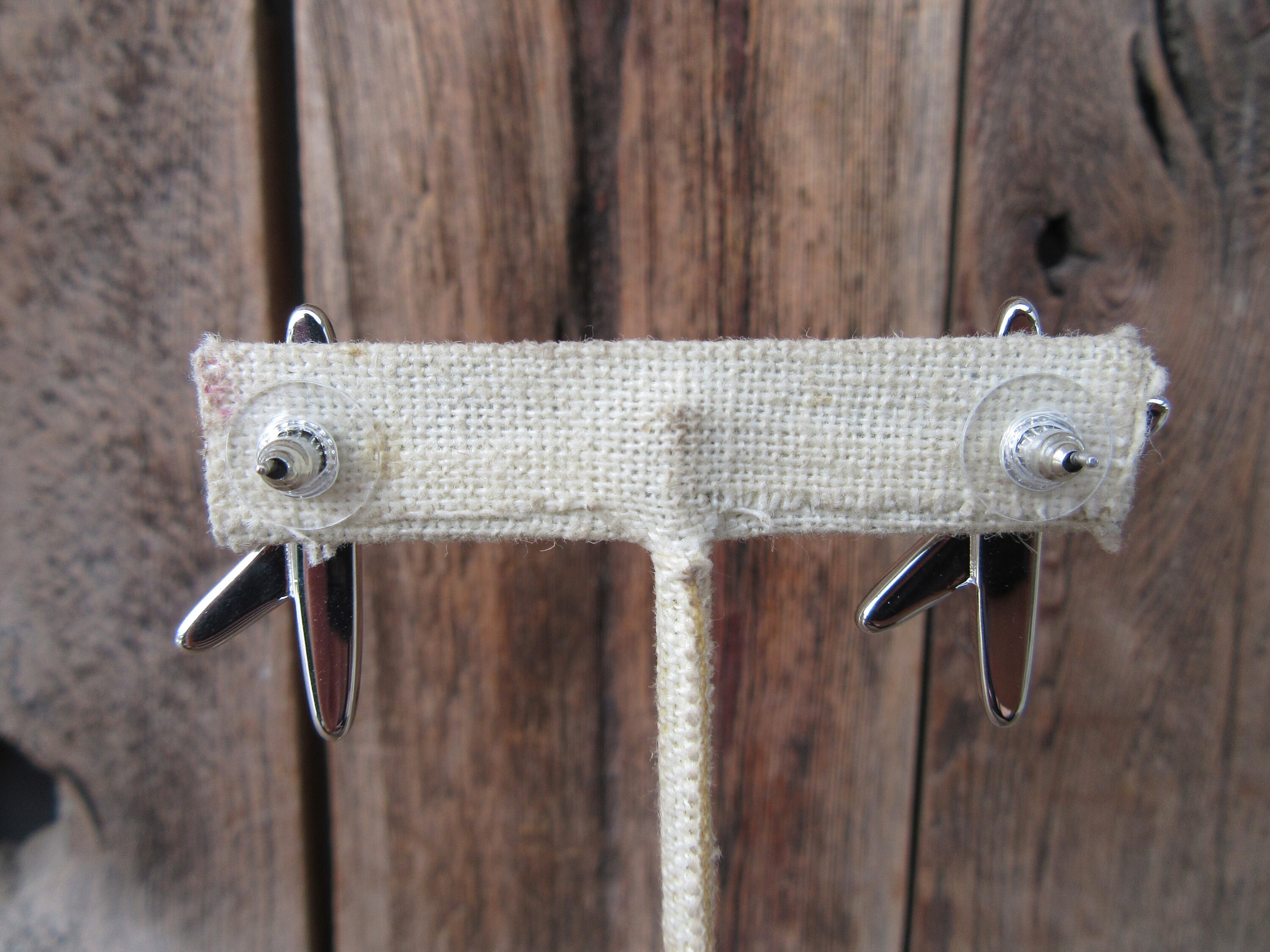 925シルバー 90s 90s Silver Tone X Earrings | Figural X Minimalist Chunky