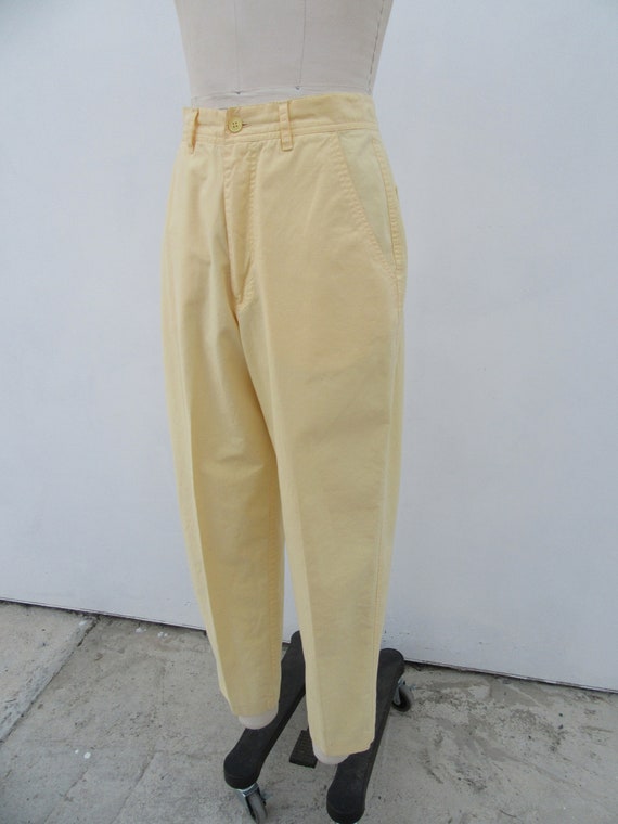 90s Powder Yellow Minimalist High Waisted All Cot… - image 6