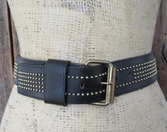 Cinturon de Cuero Rojo Negro 80