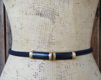 Luxury inspired vintage belt Quiet Luxury Vintage Motion East Black & Gold Belt | 80s  main image 2