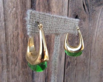 90s Chunky Vanilla Cream Ice Cube Hoop Earrings | Minimal