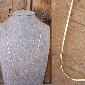 80s Gold Tone Chain Necklace | Plain Chain Necklace | Minimal 20&quot; Chain Necklace