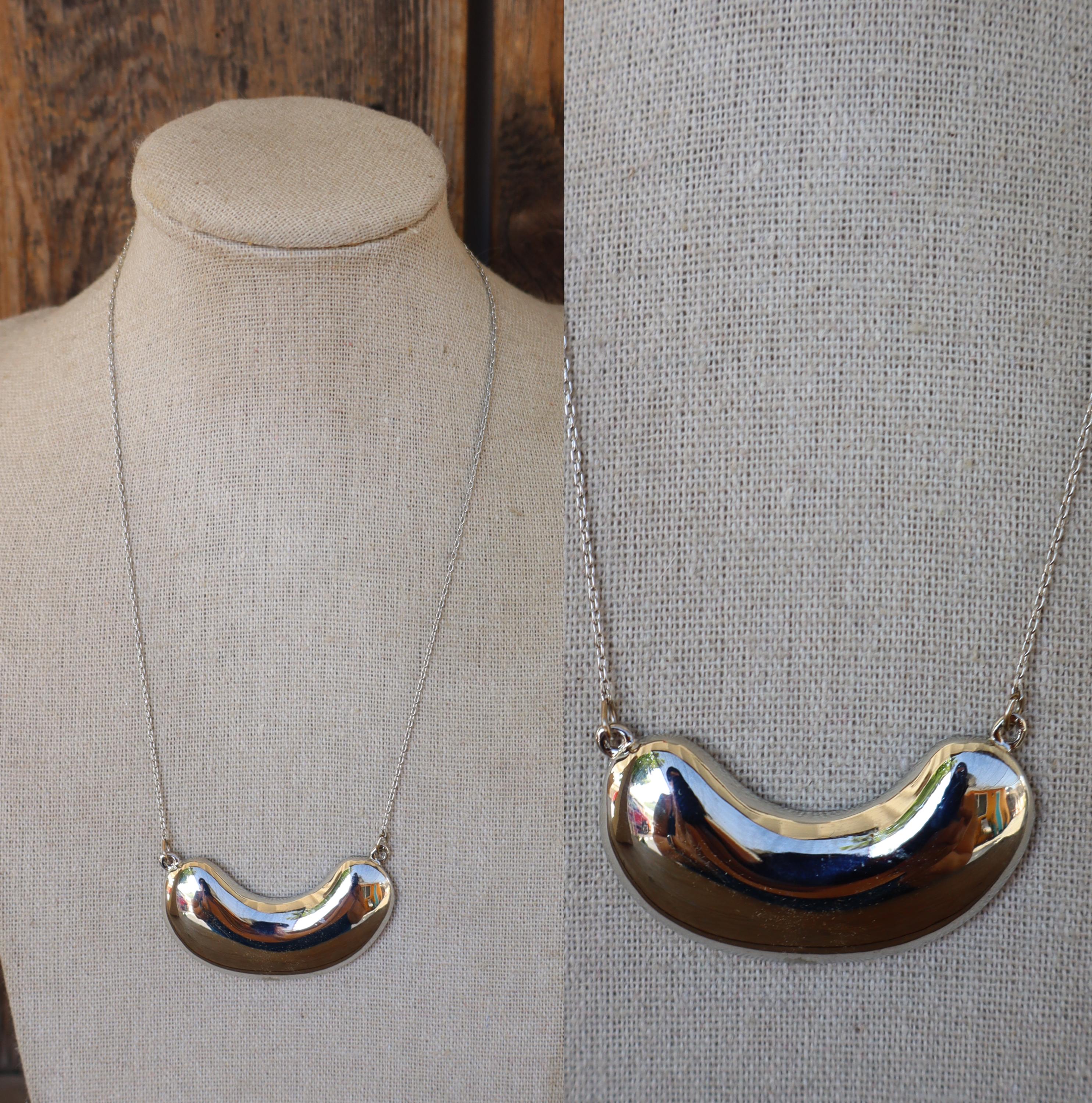 ★Hei★ sv925 kidney bean necklace★韓国人気★ 韓国ブランドHei☆芸能人着用_kidney bean necklace_2色 (Hei