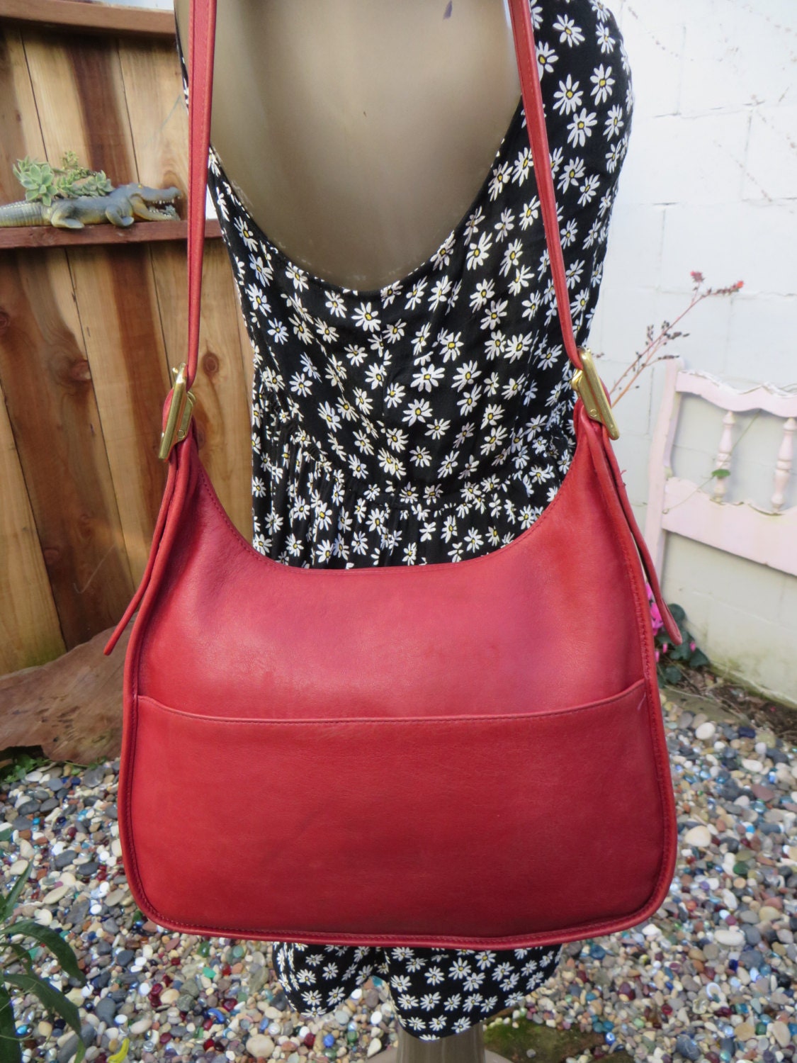 Coach Legacy Flap Bag Red Leather 9718 Satchel Saddle Crossbody