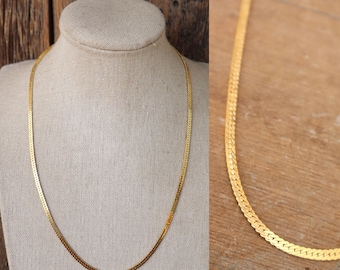 70s 80s Gold Tone Layering 18" Snake Chain Necklace