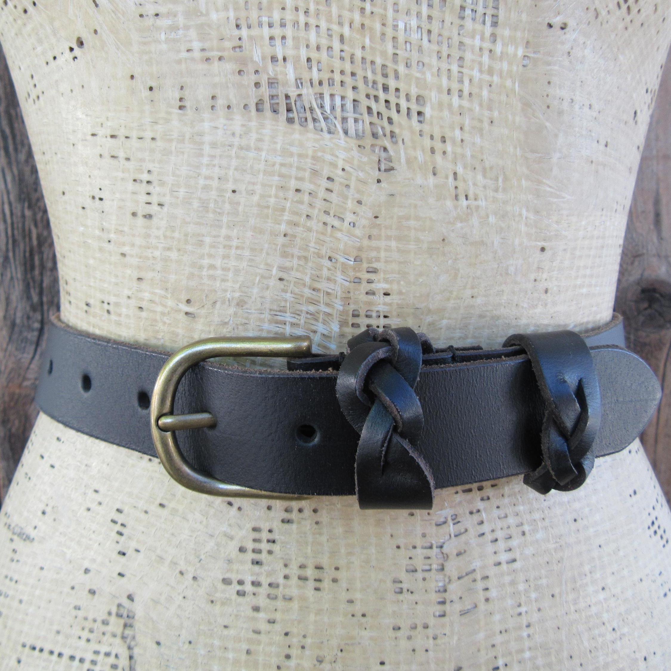 1990s Black Leather Belt | Y2K Minimalist Black Leather