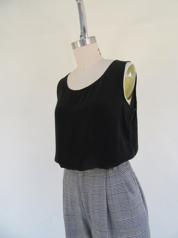 90s Black Silk Shell Tank | Black Silk Sleeveless… - image 6