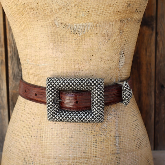 90s Connie Bates Fahrenheit 90s Designer Brown Lizard Grain  display picture 2