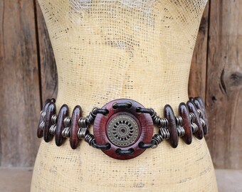 80s 90s Metal Concho Belt | Faux Silver Southwest Cowgirl  display picture 1