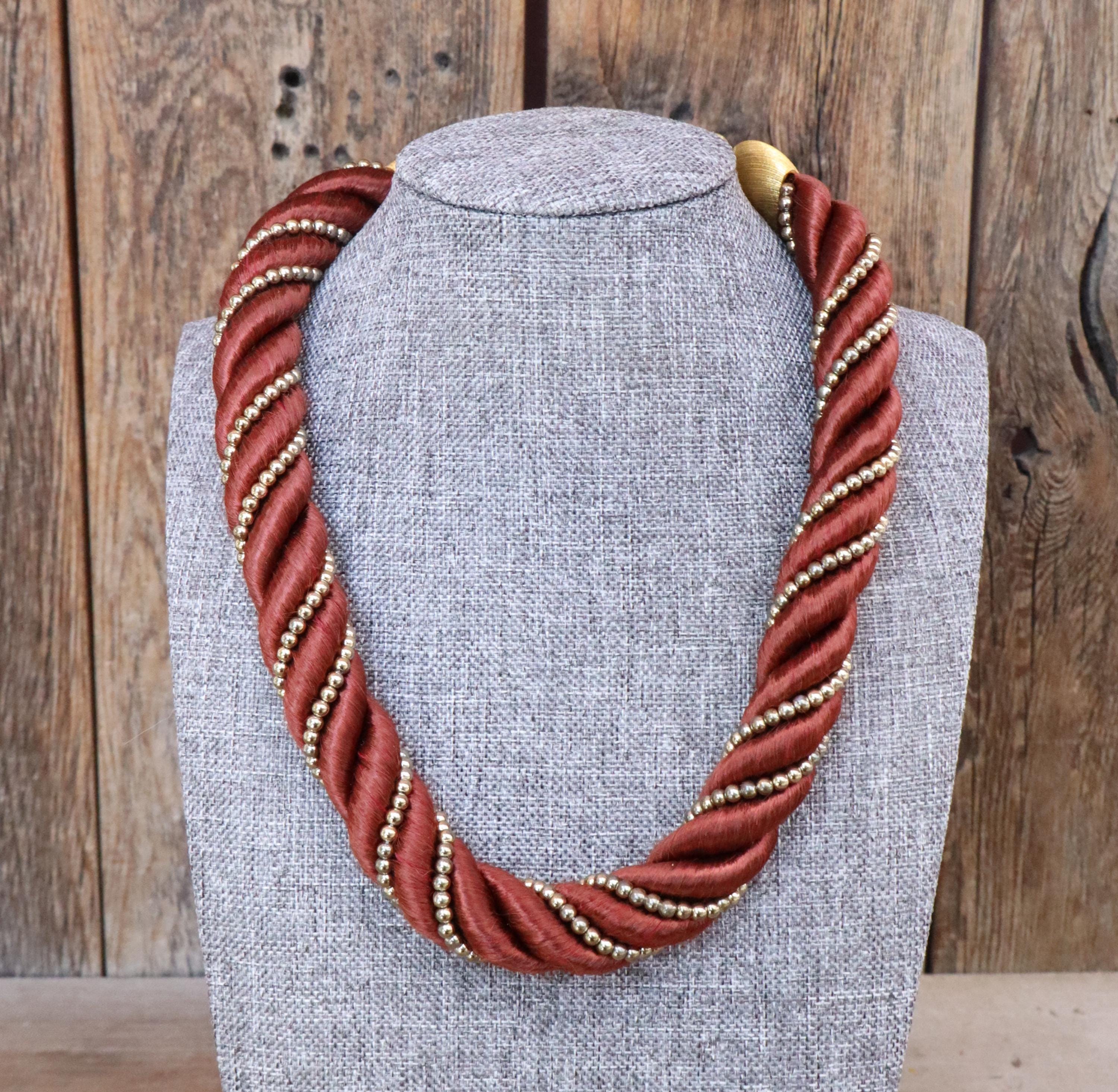 Twist Beads Necklace 1980s - Etsy