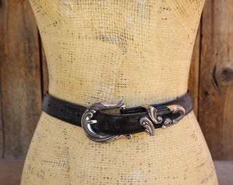 vintage brighton museum collection black leather belt size S Vintage 1994 Brighton Leather Museum Collection Black Belt  main image 4