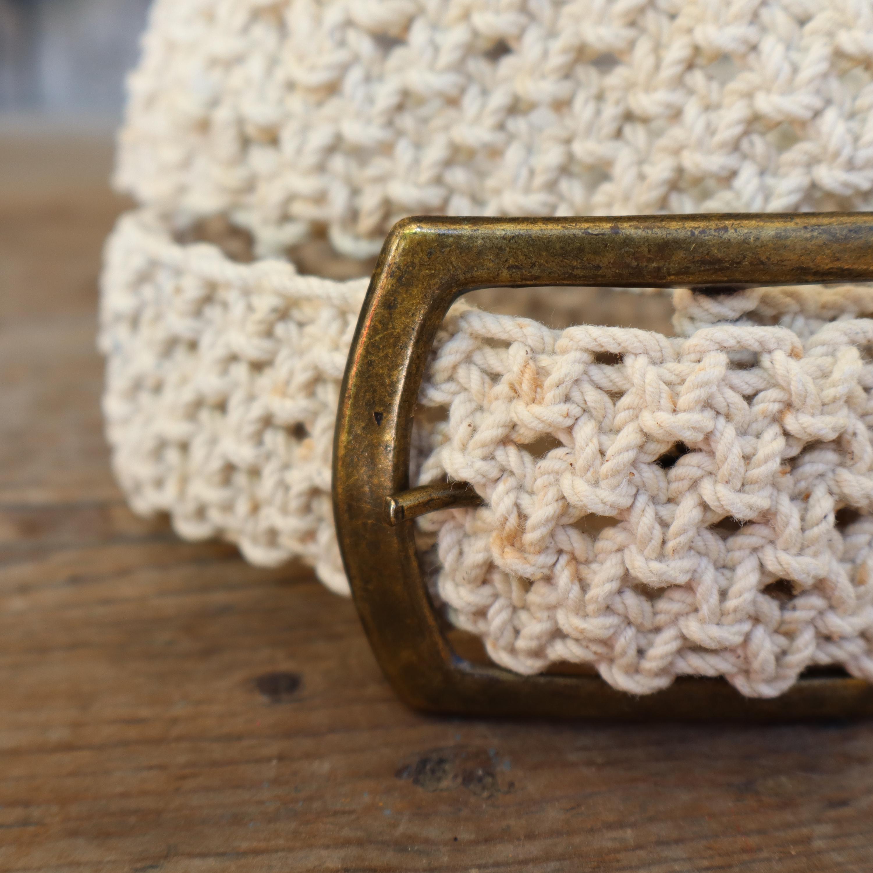 70s Cream Macrame Boho Hippie Festival Chic Belt | Woven  display picture 1